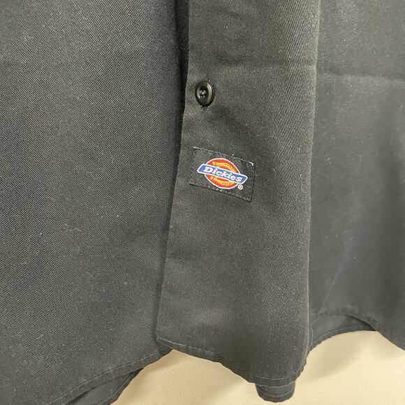 Vintage Dickies Button Up Work Shirt Black Men’s Size Large Workwear - Picture 3 of 8